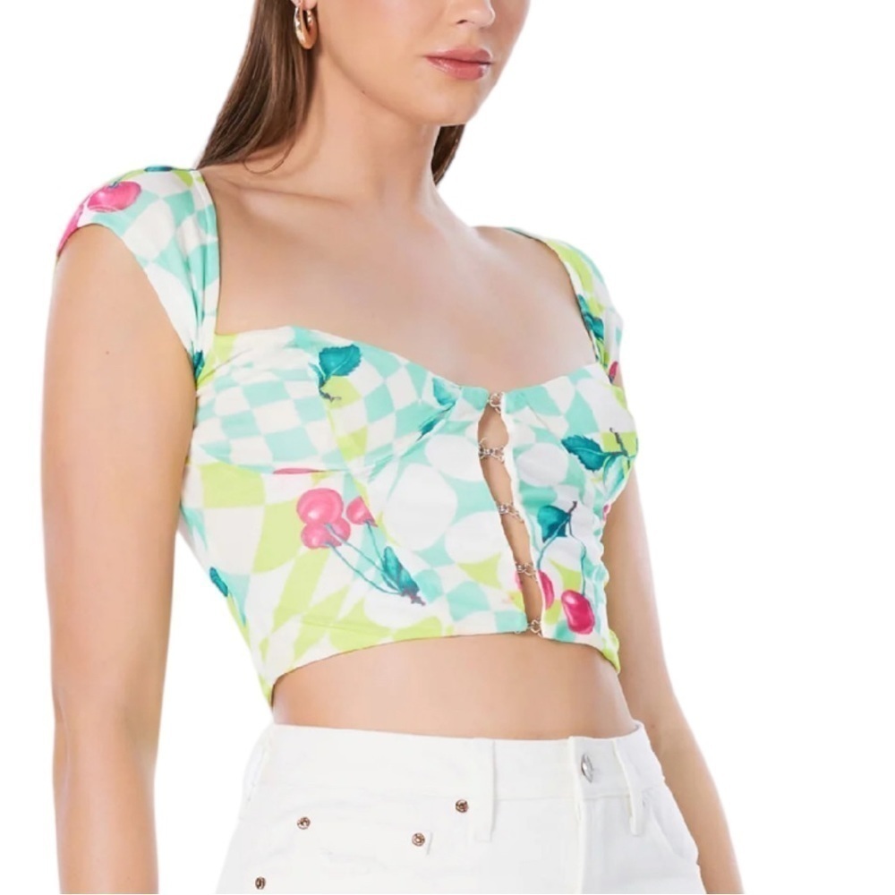 New with tags AFRM Bradlee Corset Top in Mint Cherry Size: Medium